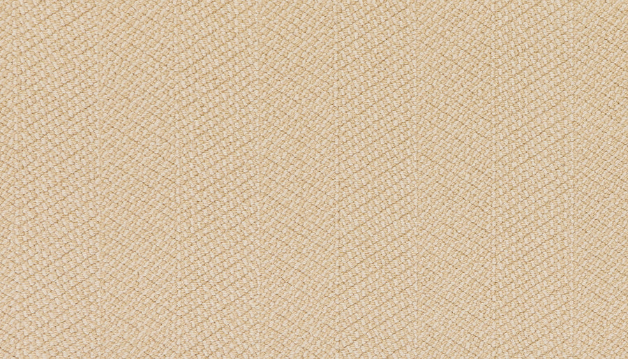 Close-up of Motley On Trend Carpet in beige, featuring a subtle diagonal herringbone pattern and slightly rough texture. Uniform, tightly interlaced threads form a consistent, repetitive design reminiscent of premium woven carpets.