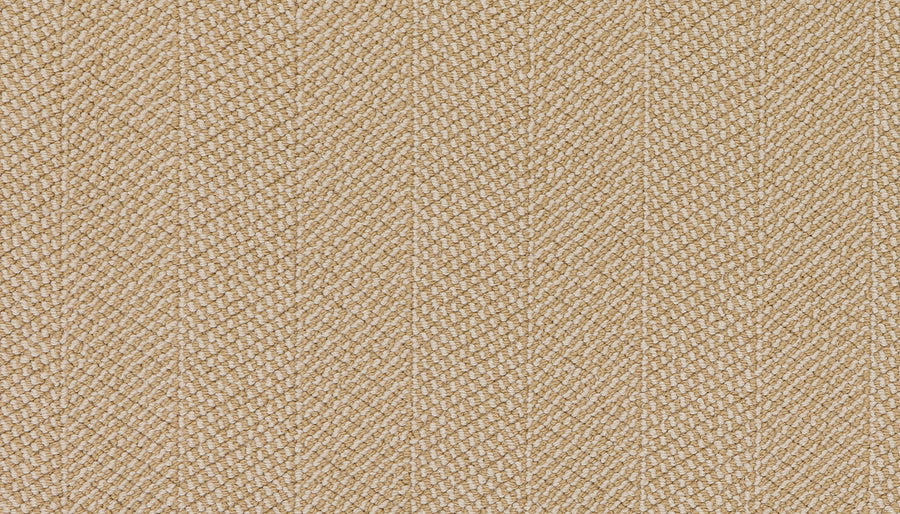 Close-up of Motley On Trend Carpet in beige, showcasing a subtle herringbone pattern with diagonal lines and textured surface—a stylish choice for an inviting, premium look.