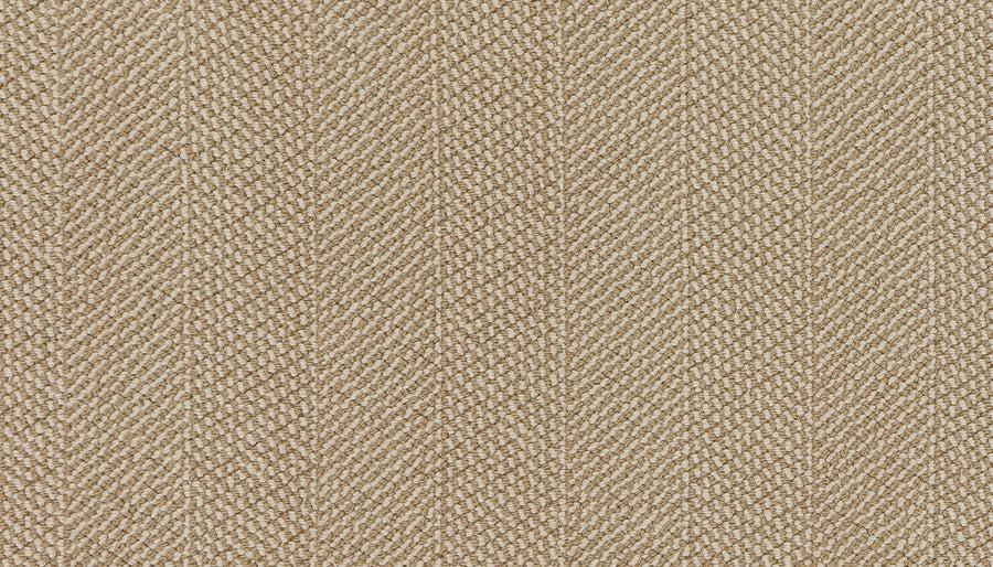 Close-up of Motley On Trend Carpet in beige herringbone pattern. The textured, woven look features diagonal lines for a subtle zigzag design, ideal for adding stylish carpet appeal to any space.