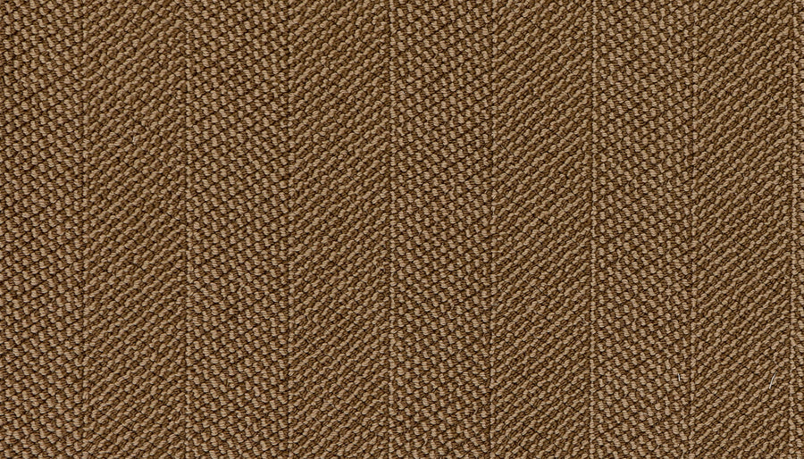 Close-up of Motley On Trend Carpet: brown, textured fabric with a diagonal herringbone pattern and subtle vertical stripes. Its tight, uniform weave creates a structured, durable look, perfect for adding elegance to any space.