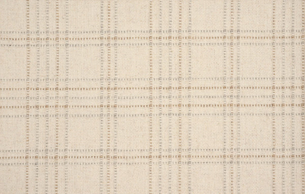 Close-up of Pristine Plaid Berber Carpet in Oat color, showcasing a soft, slightly textured surface with subtle plaid pattern in light brown and gray tones—combining sophisticated style with durable performance for home interiors.
