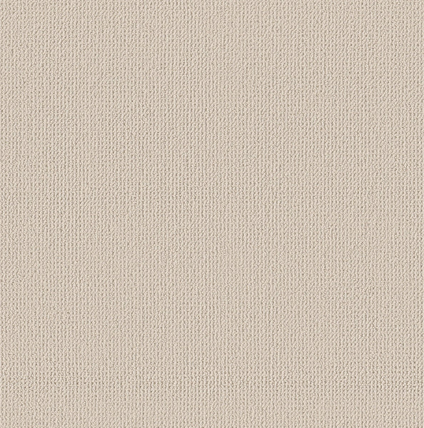 A close-up of the Purrfection Beber Carpet in Olympic shows its soft, smooth beige surface with a fine, even knit and small, repeating stitches—resembling the plush texture found in luxury carpets.