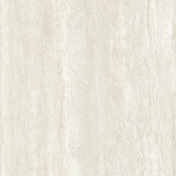 Villanova 24x24 Rectified Porcelain Tile features a light beige stone look with neutral tones and subtle vertical streaks, softly mottled color variations, and an organic texture reminiscent of travertine or limestone.