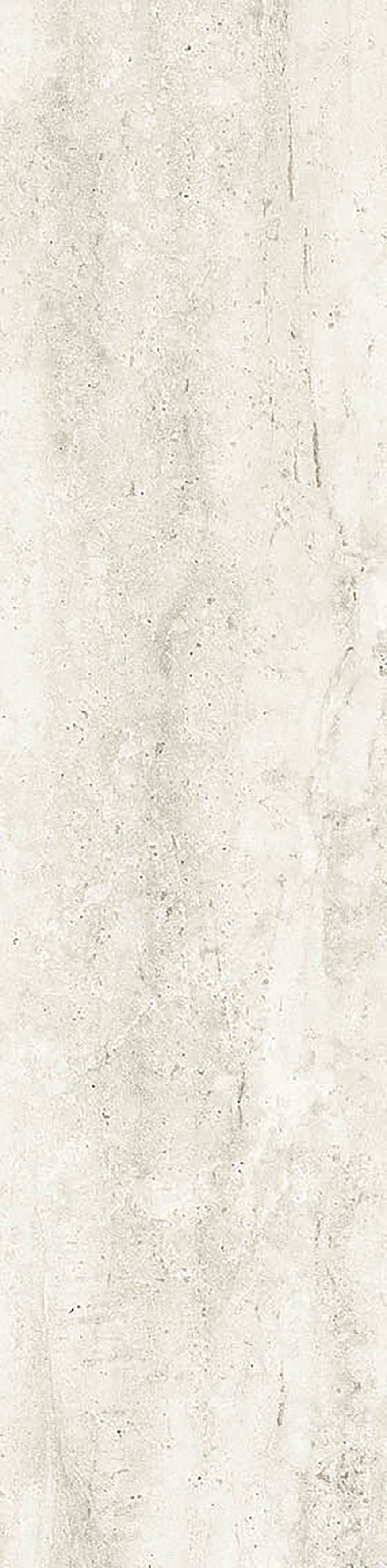 The Villanova 3x12 Rectified Porcelain Tile features a vertical, rectangular design in neutral tones with a textured light gray and off-white stone look, natural streaks, subtle speckling, and a refined finish.