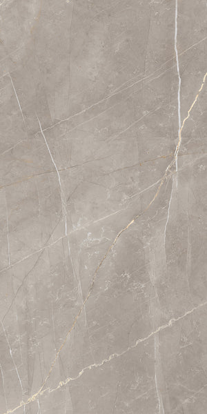 Light brown marble surface with thin, natural white and gold veining running diagonally and vertically across the stone, giving it a smooth and elegant appearance.