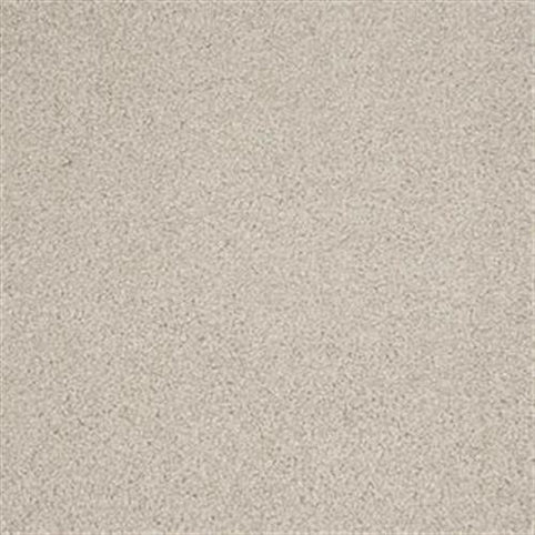 A close-up of Harbor Town Family Friendly Carpet in Pelican color shows its light beige, textured surface with a soft, uniform look—crafted to be durable and stain resistant for family living.