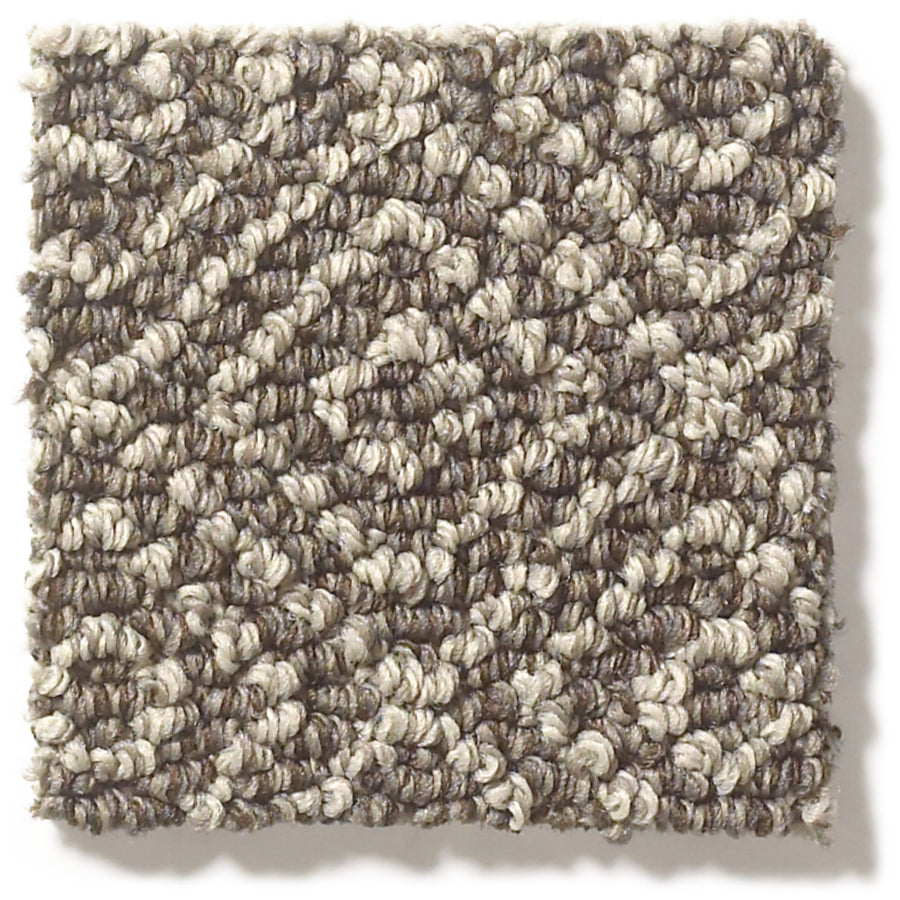 Stroll Pet Friendly Carpet sample: a square, durable loop-style in light beige and gray with a subtle, irregular geometric pattern. Ideal for busy homes and pet owners.