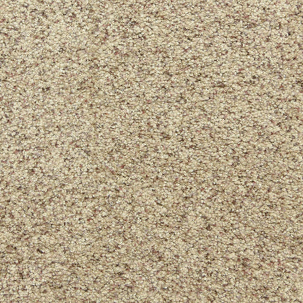 Close-up view of Maroon Bells Family Friendly Carpet in Pepper Spice, featuring a beige, textured surface with light brown and off-white fibers that create a soft, comfortable, and speckled pattern.
