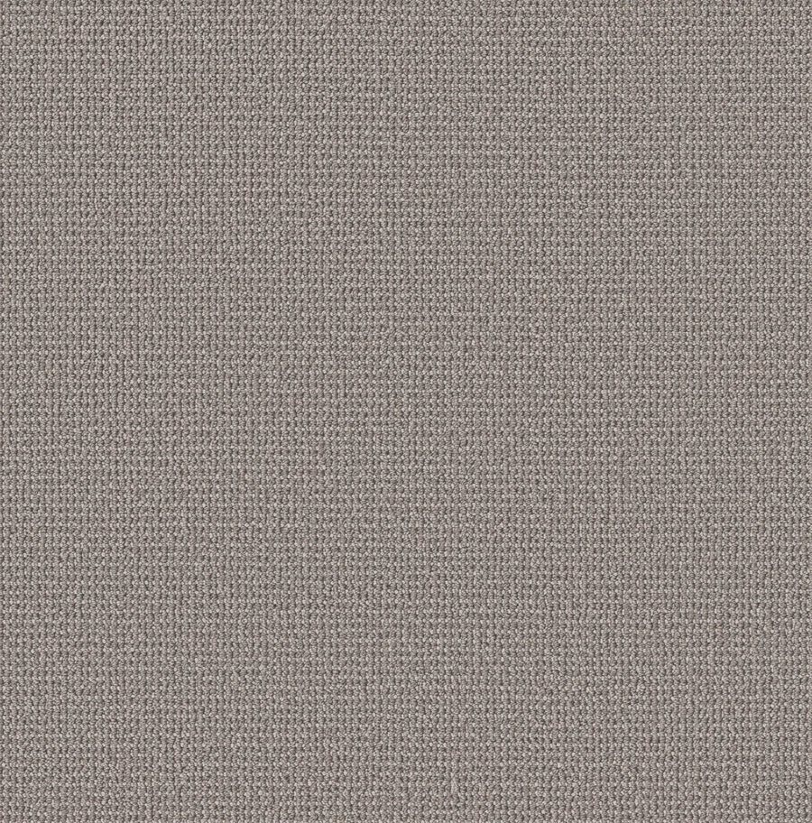 Close-up of the Purrfection Beber Carpet in Platinum, featuring a fine, even texture with small, tightly knit fibers. Its uniform pattern creates a smooth, consistent look and luxuriously plush feel.