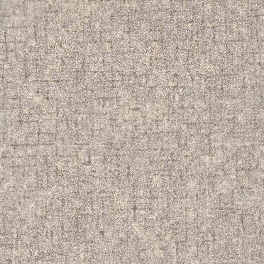 Pleasant Path On Trend Carpet in Cloud offers a durable, beige and light brown finish with a subtle, irregular geometric pattern of intersecting lines for a modern, contemporary look.
