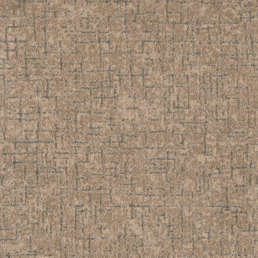 Pleasant Path On Trend Carpet in Sea Oat features a subtle, irregular geometric pattern in light and dark brown tones, adding modern texture and style to any space.