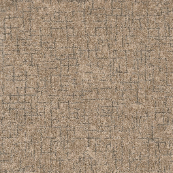 Pleasant Path On Trend Carpet in Sea Oat features a subtle, irregular geometric pattern in light and dark brown tones, adding modern texture and style to any space.