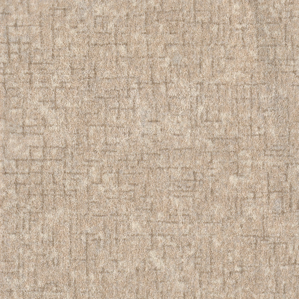 A close-up of Pleasant Path On Trend Carpet in Shell shows a beige textured surface with a subtle, irregular grid pattern and a slightly rough, fabric-like look—ideal for contemporary interiors.