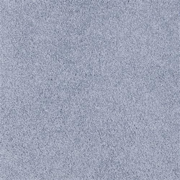 A close-up of Oceanside Family Friendly Carpet in Poolside color, showcasing its soft, light gray plush texture ideal for families.