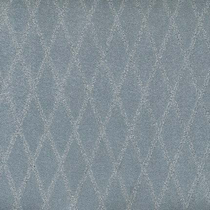 The Absolute Berber Carpet in Precise is a durable, textured light blue carpet with a subtle diamond pattern in a lighter shade, offering a soft geometric look ideal for high-traffic areas.