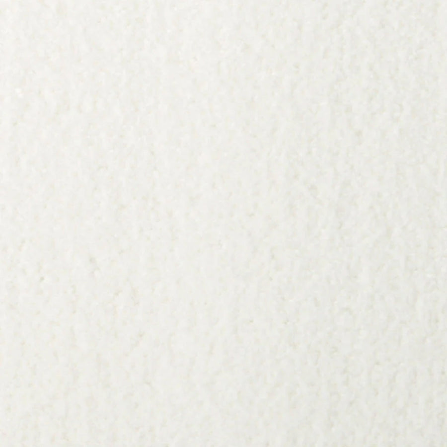 Close-up of Seduction On Trend Carpet in Pure White, showcasing its soft, textured surface with subtle shading and luxurious detail throughout.