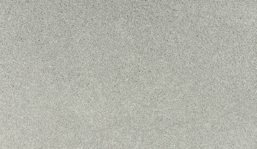 A close-up of Quality Living II Pet Friendly Carpet in Seagull color showcases its smooth, light grey, finely speckled texture—perfect inspiration for durable, pet friendly flooring for pet owners.
