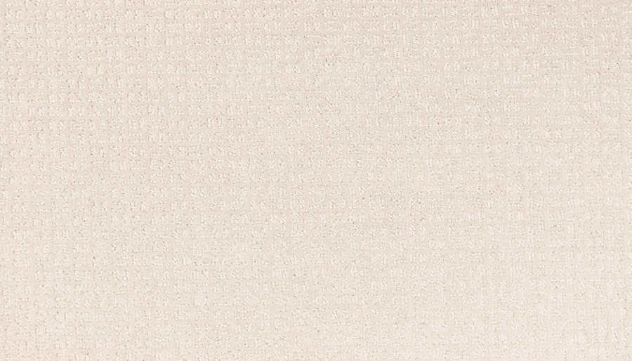 The Radiant Space On Trend Carpet in Almond Shell features a light beige, textured fabric with a subtle small grid pattern. Its soft, neutral tone is perfect for enhancing contemporary decor.