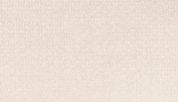 The Radiant Space On Trend Carpet in Almond Shell features a light beige, textured fabric with a subtle small grid pattern. Its soft, neutral tone is perfect for enhancing contemporary decor.