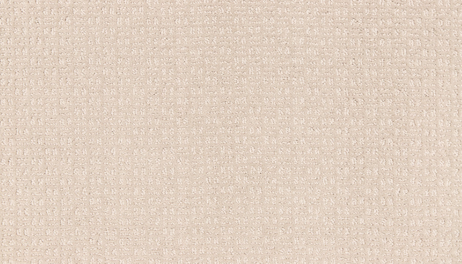 Close-up of Radiant Space On Trend Carpet in Twine, featuring a light beige hue and subtle grid texture. The cushioned, woven surface has a soft feel with a gentle sheen—ideal for adding contemporary flair to your decor.