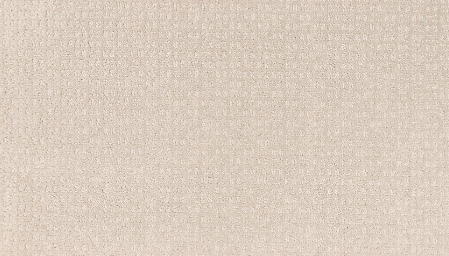 Close-up of the Radiant Space On Trend Carpet in Nomad, featuring a light beige tone with a subtle grid-like or waffle texture that offers a soft, gently cushioned surface and modern, contemporary style.