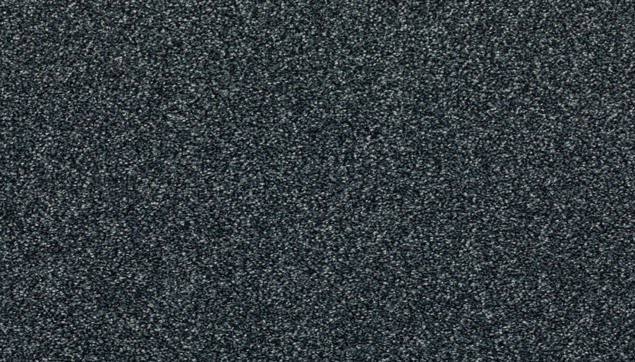 Close-up of Radiant Surface Pet Friendly Carpet in Ocean Jewel color, featuring a dark gray, slightly speckled texture that resembles plush carpet or coarse fabric.