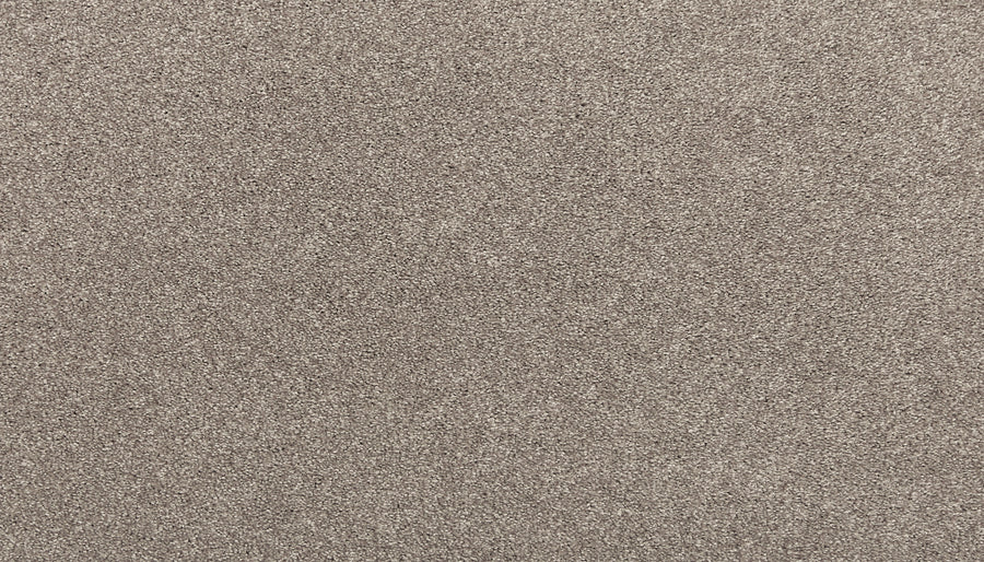 A close-up of Radiant Tone Pet Friendly Carpet in Lincoln shows fine, light brown fibers with a smooth, even texture, filling the frame and resembling luxury carpet.