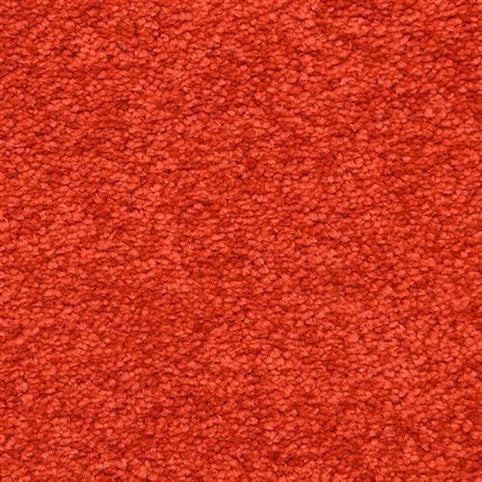 Close-up of Morgan Bay Family Friendly Carpet in Red Hot, featuring a textured, stain-resistant surface with tightly woven fibers—ideal for high-traffic areas.
