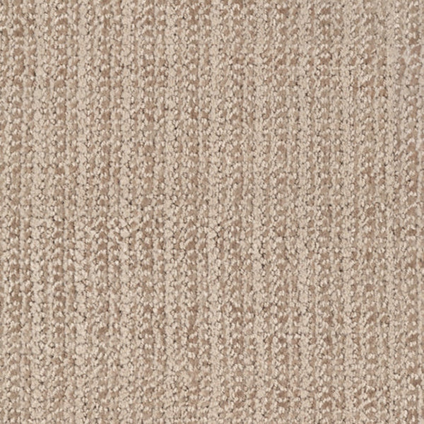 Close-up view of Beguiling Berber Carpet, featuring a looped pile pattern in Reserved color for a soft, neutral look—an ideal choice for luxurious flooring.