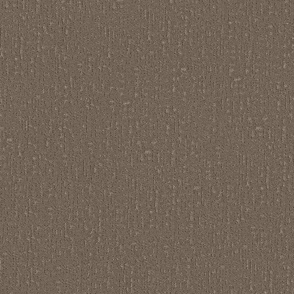 A close-up of Curated Tone Blue Pet Friendly Carpet in Ridgeline shows a brown textured fabric with a subtle, irregular woven pattern and soft surface. Slight color variations add visual interest to this pet-friendly carpet.