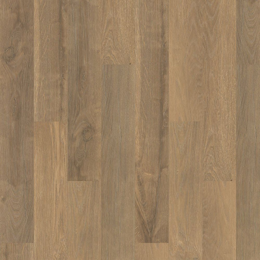 A close-up of Native Ridge 7.5" Vinyl Plank flooring in natural light brown, featuring visible wood grain patterns and subtle tone variations on wide 7.5" planks.