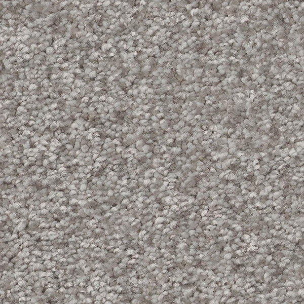 Close-up of You Got This III Pet Friendly Carpet in Rock, featuring a light gray, textured looped pile for a soft, dense surface—perfect for stylish and comfortable modern flooring in homes or offices.