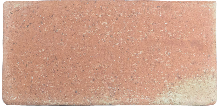 The Roots Medium 4.3" x 8.6" Ceramic Tile in Cotto features a rough, speckled surface with uneven reddish-brown and tan coloring—ideal for statement walls that embrace a rustic look.