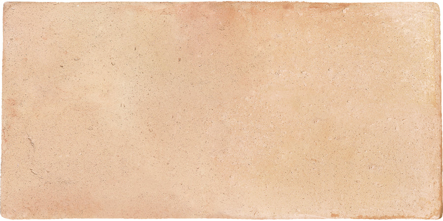 The Roots XL 8.6" x 17.2" Ceramic Tile in Sand features a rectangular shape, matte finish, soft edges, light brown hue, slightly rough texture, and subtle color variations.