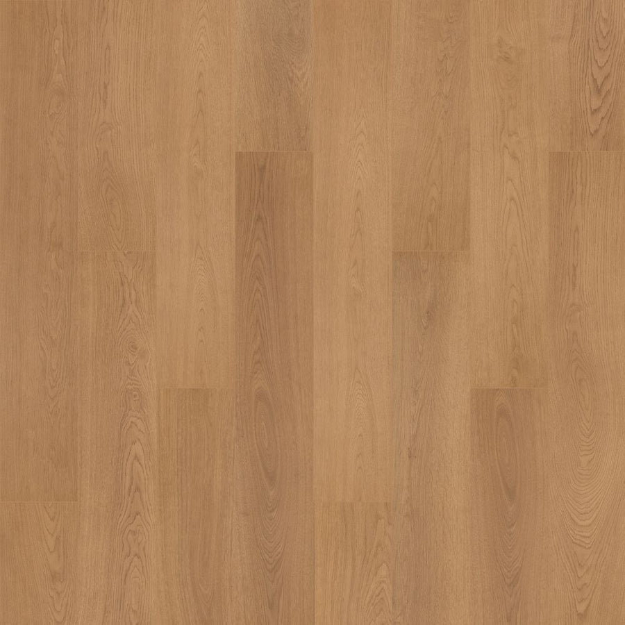 Oxford Manor 7.5" Vinyl Plank features light brown luxury vinyl with a natural grain pattern, subtle shade variations, and a smooth, durable surface for a warm, realistic wood-look finish.
