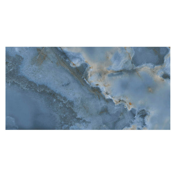 Abstract image with swirling blue and gray marble patterns, subtle gold and brown veining, evoking the elegant look of Aura 24