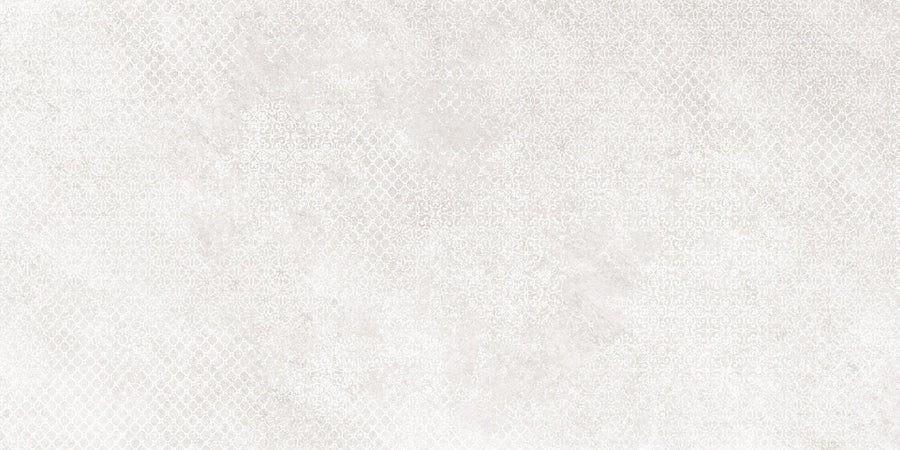 Shyft 24x48 Lace Deco features a light, textured background with a subtle diamond pattern and faint mottled shades of off-white and pale gray, evoking the elegance of refined rectified porcelain tile.