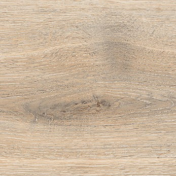 The Maison 9x48 Porcelain Tile features a light-brown wood look with visible grain and a central knot, closely resembling natural oak—perfect for creating durable, elegant flooring inspired by authentic wood textures.