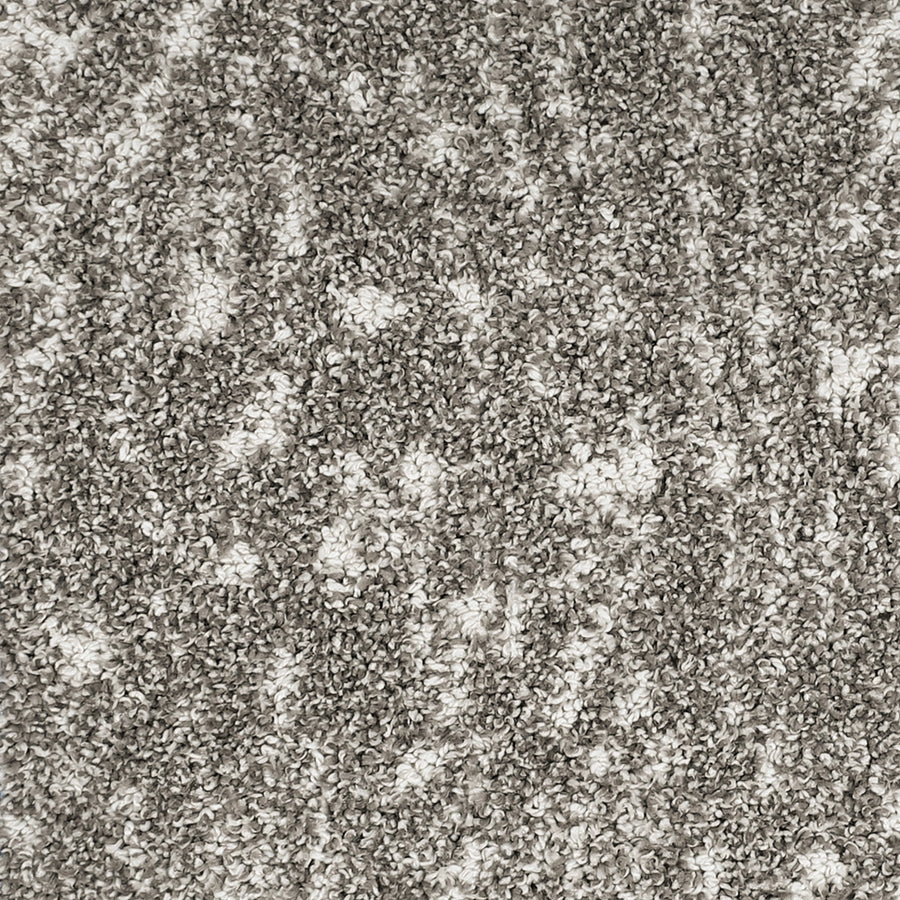 Close-up view of Meow Mosaic Pet Friendly Carpet in beige and gray, highlighting its soft, plush mosaic design with light and dark fibers—ideal for homes with pets.