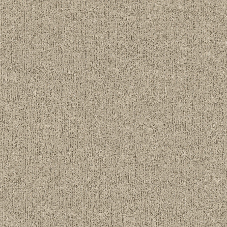A close-up of Curated Tone Pet Friendly Carpet in Safari shows its beige, textured surface with a subtle, irregular pattern like woven fabric, giving this durable carpet a tactile and slightly rough appearance.
