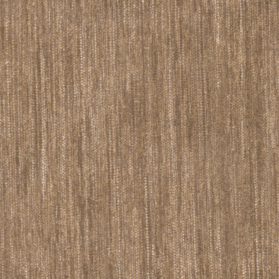 Close-up of the Saltmeadow On Trend Carpet, showcasing subtle vertical stripes in varied brown tones. Its plush, soft surface blends comfort and style for a luxurious feel.