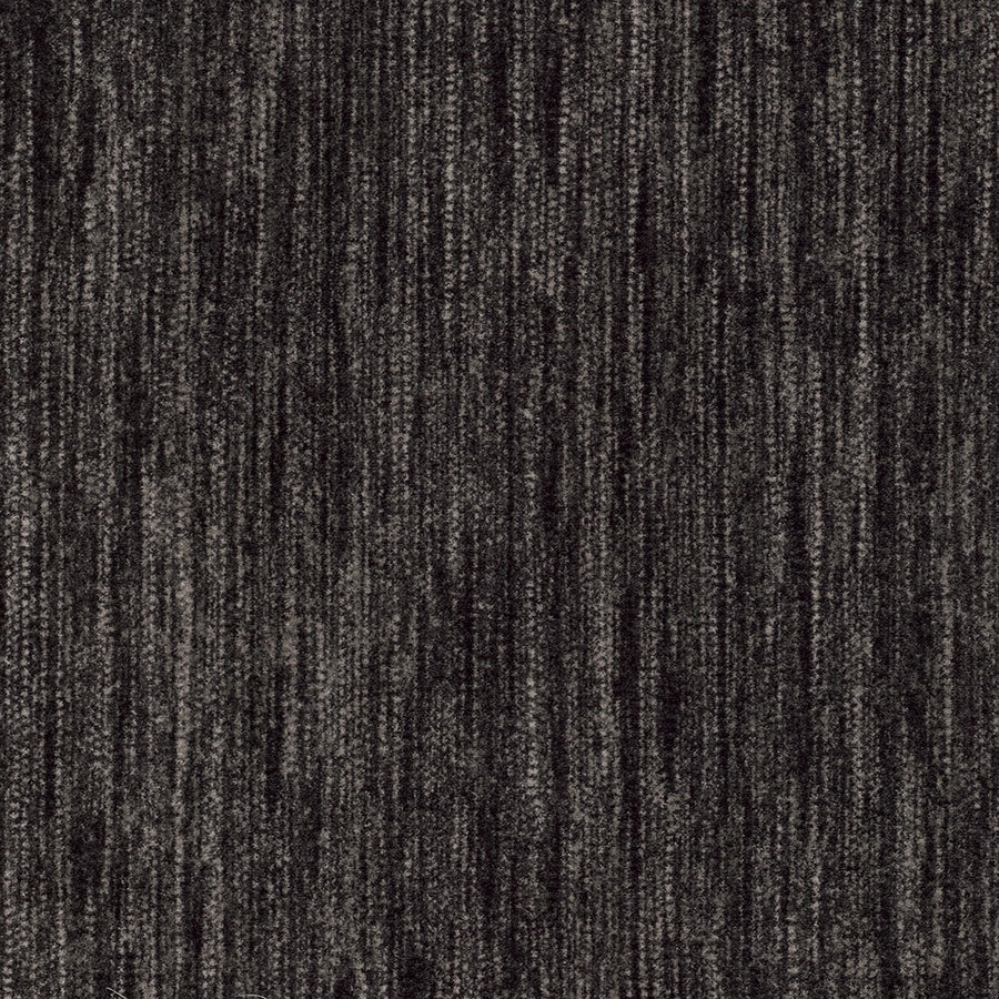 Saltmeadow On Trend Carpet in dark gray and black features a vertical linear pattern with subtle texture and shade variations, offering a luxurious look across the surface.