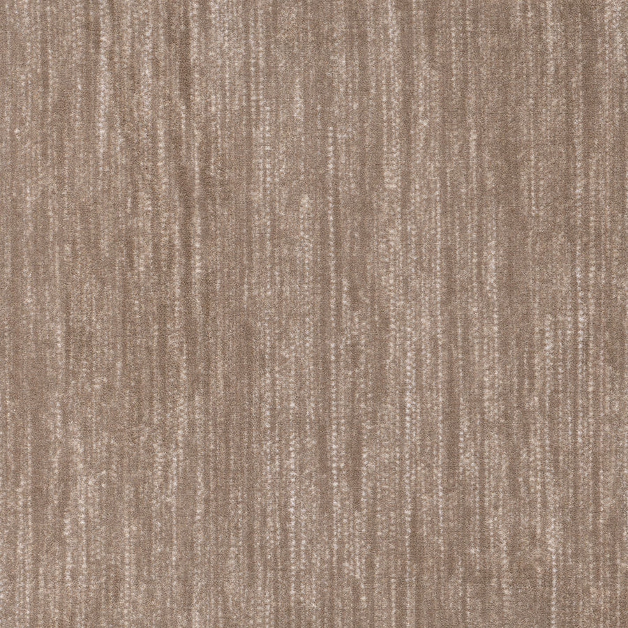 Saltmeadow On Trend Carpet features a brown textured surface with vertical, irregular streaks and subtle shading, offering a soft, slightly shiny look for luxurious comfort and stylish appeal.
