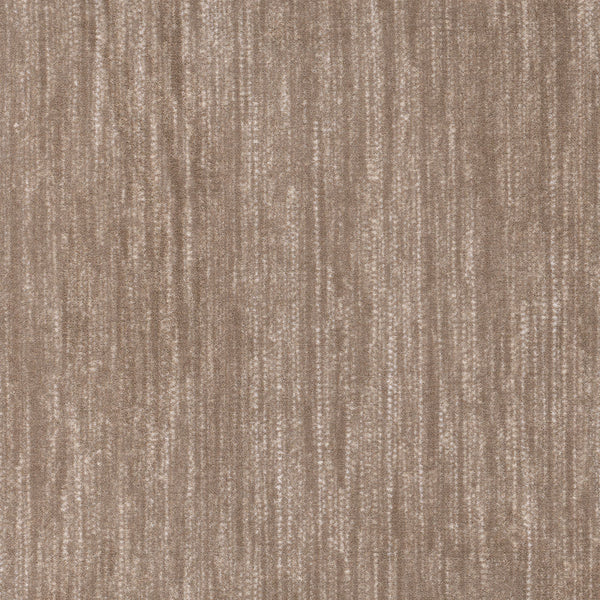 Saltmeadow On Trend Carpet features a brown textured surface with vertical, irregular streaks and subtle shading, offering a soft, slightly shiny look for luxurious comfort and stylish appeal.