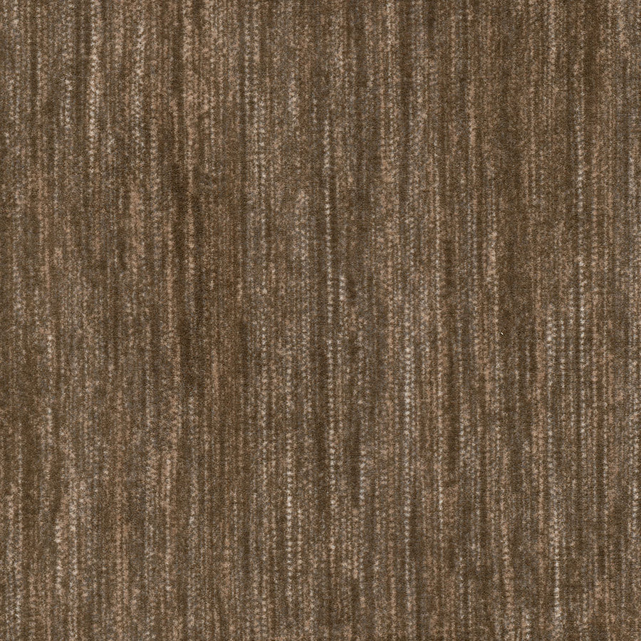 Close-up of the Saltmeadow On Trend Carpet, featuring luxurious vertical lines in rich brown and tan tones for a soft, stylish striped look that’s both durable and elegant.