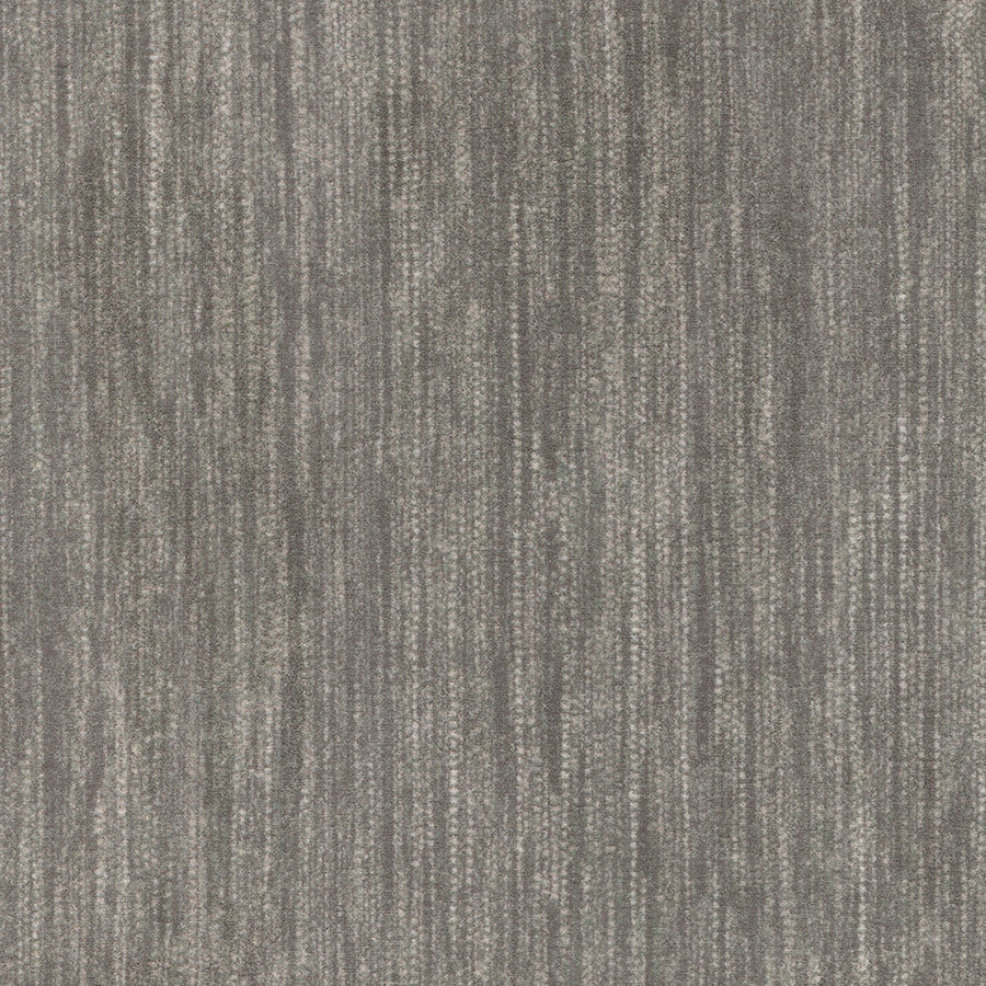 Saltmeadow On Trend Carpet offers a stylish, durable flooring option with a dense surface and a subtle textured pattern featuring vertical gray and taupe stripes for a soft, modern look.