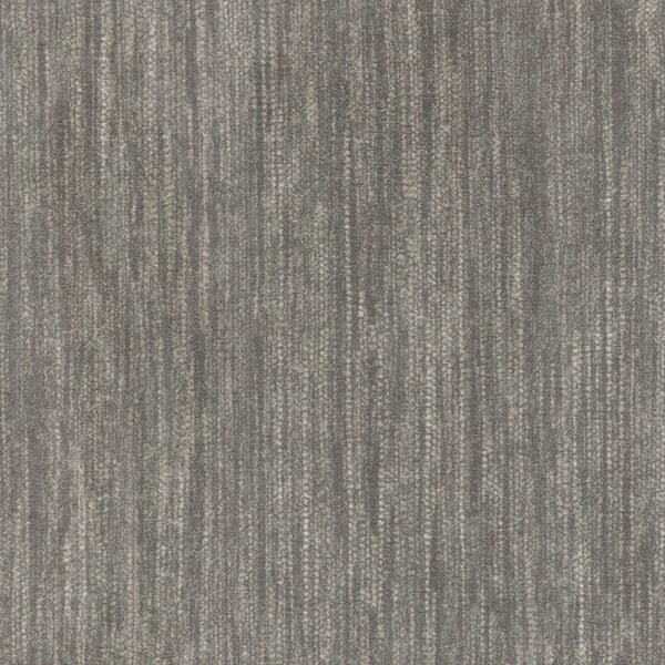 Saltmeadow On Trend Carpet offers a stylish, durable flooring option with a dense surface and a subtle textured pattern featuring vertical gray and taupe stripes for a soft, modern look.