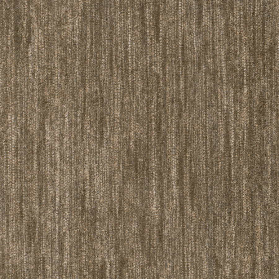 Close-up of Saltmeadow On Trend Carpet, showcasing brown textured fibers with vertical, subtly varied light and dark lines for a soft striped pattern, combining luxury with durability.