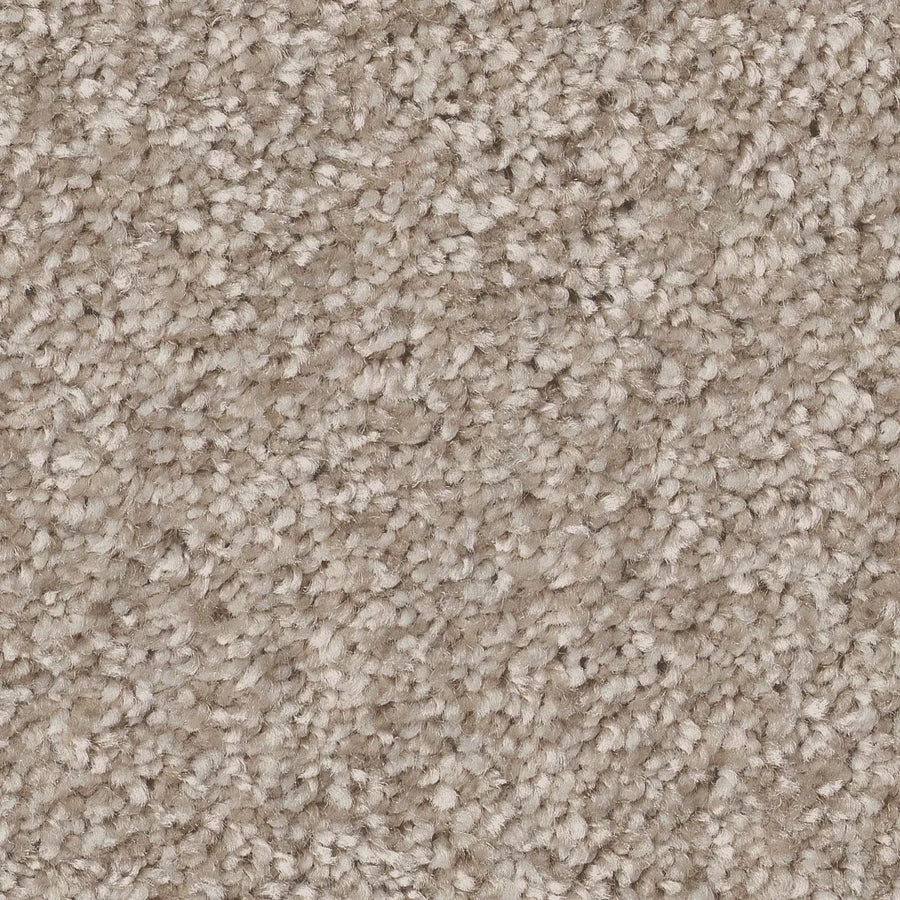 Close-up of You Got This III Pet Friendly Carpet in Sculpture color, showing a loop-pile texture with light and medium beige fibers that create a soft, mottled look—perfect for stylish, comfortable modern flooring.