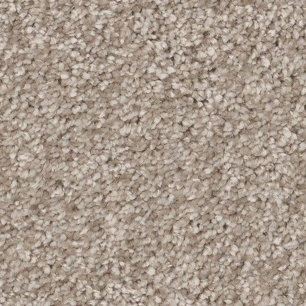 Close-up of You Got This III Pet Friendly Carpet in Sculpture color, showing a loop-pile texture with light and medium beige fibers that create a soft, mottled look—perfect for stylish, comfortable modern flooring.
